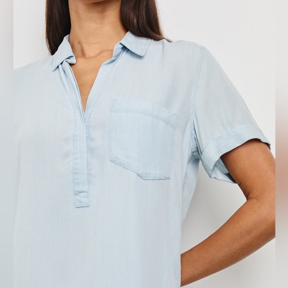 Rails Valerie Dress Light Vintage Denim Tencel Mini Dress Size Small - Picture 13 of 14